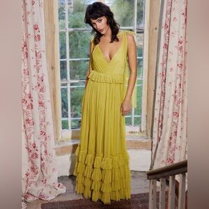 Nasty Gal - Tulle Tie Shoulder V Neck Maxi Dress